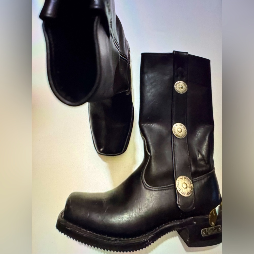 Harley Davidson below the knee boots.